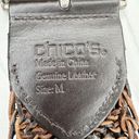 Chico's  Vintage Wide Brown Genuine Leather Braided Woven Belt Size Medium M Photo 7