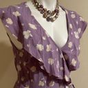 Sanctuary Purple White Yellow Wrap Tie On Side. Dress Short Flutter Sleeves Sz S Photo 1