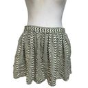 American Eagle Green & White Aztec Stripes Print Circle Mini Skirt Size Medium Photo 0