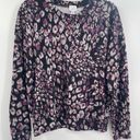 Peyton Jensen Evereve  long sleeve black floral sweatshirt top size small Photo 0