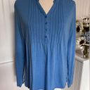 L.L.Bean  Blue Long-sleeves  Henley Top Photo 2