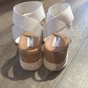 Steve Madden  Womens Bandi Sandal Size 9.5 White Cork-wrapped wedge heel Photo 3