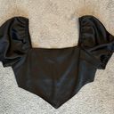 Forever 21 Black Satin Triangle Top Size M Photo 0