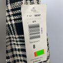 Peter Nygard  Black Cream Checked Plaid Tweed Pencil Skirt Photo 3