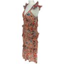 Misa  Morrison Floral Poplin Tiered Ruffle Sleeveless Cotton Midi Dress Sz Small Photo 5