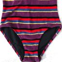 Solid & Striped  The Heather Grape Terry Stripe Halter One Piece Swimsuit NEW Photo 3