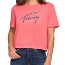 Tommy Hilfiger 🆕  Cropped Coral Casual Short Sleeve T-shirt | Small Photo 0