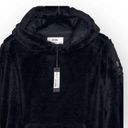 SoulCycle new  ☻ Faux Shearling Reversible Mesh Skull Embroidered Pullover Hoodie Photo 6