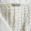 Free People Chunky Knit Boho White Whistle Thermal Henley Oversized Sweater Photo 6