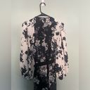 Neiman Marcus  Toccin Blouse Sleeve Black and White Floral Print MIDI Dress SZ 6 Photo 10