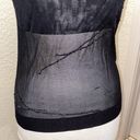 DKNY  Black Sheer Women’s Beaded Tank Top Sz LG Stretch Rayon Sleeveless Photo 1