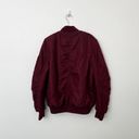 Topshop [] Burgundy Red Faux Fur Lined Oversized Bomber Flight Jacket Size 8 Tall Photo 1