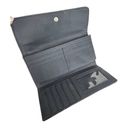 Tommy Hilfiger  TRIFOLD WALLET Black TH Logo Snap Card ID Jacquard Faux Leather Photo 3