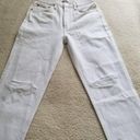 RE/DONE 70s Stove Pipe High Rise Jeans White Destroyed Straight Leg Womens Sz 26 Photo 3