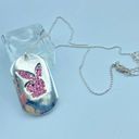 Playboy  Bunny Pink Crystal Name Tag Fashion Necklace 2006-2007 Y2K Photo 2