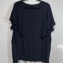 City Chic Flutter Sleeve Button Down Blouse Sz XXL / 24 Photo 13