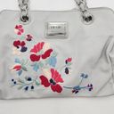 Nicole Miller  Faux Leather White Shoulder Bag Floral Embroidery Purse Hand Bag Photo 1