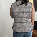 Banana Republic NWT  Down Herringbone Plaid Puffer Vest button front size XS Photo 2