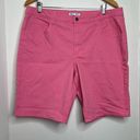 Riders By Lee  Pink Denim Jean Shorts Mid Rise Bermuda Length Women’s Size 18 M Photo 0