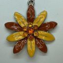 Handmade Multi-tone Orange Rhinestone Flower Necklace Photo 2