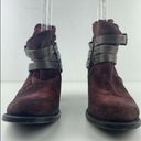 FREEBIRD by Steven Freebird Steven Blaze Booties Burgundy Maroon Suede Red Wine Stacked Heel Boot Photo 9