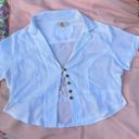 Buttons Girl soul- white collared button up with brown . Photo 1