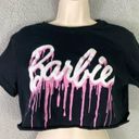 Barbie by Hybrid‎ Women's XS Black Pink Paint Drip Graphic Cotton T Photo 4