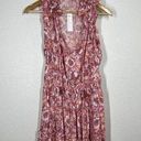 Poupette St. Barth  Triny Mini Dress Pink Dahlia Floral Resort Tiered Medium M Photo 0