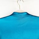 St. John  Couture Button Down Long Sleeve Silky Blouse Shirt Teal Blue 6 Photo 12