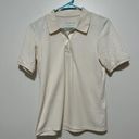 Everlane  Ecru Organic Cotton Pique Polo Shirt Size Small Photo 2