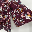 Time And Tru  Boho Floral Baby Doll Top Purple Tiered Long Bell Sleeves Sz XXXL 22 Photo 3