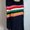 Van Heusen navy & Multi-Color Stripe Acrylic Sweater -Women's Size Large Photo 5