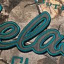 Cabela's Cabela’s Camo Hooded Sweatshirt Hoodie Women’s Size Medium Teal Blue Trim Photo 5