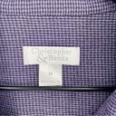 Christopher & Banks Vintage  Gingham Check Button Down Top Purple Black Medium Photo 6