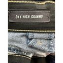 Torrid  Sky High Skinny Medium Wash Distressed Elastic Waistband Denim Jeans 26R Photo 5