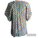 Zac and Rachel  Checkered Lightweight Button Front Popover Blouse Women’s Size M Photo 1