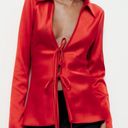 ZARA Red Satin Top Photo 0