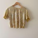 Pilcro ANTHROPOLOGIE  Yellow Sequin Tech Top Size XXS / XS Photo 2