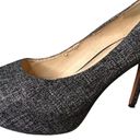 Nine West  Juliette Black Speckled Denim Metallic Suede Heels Photo 6