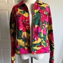 Krass&co Jones &  Pink Yellow Green Tropical Floral Button Down Jacket Photo 0