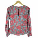 Yoana Baraschi  Printed Faux Wrap Top Blouse Red Gray Size S/M Photo 3