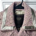 Coach | Wool Blend Tweed Peacoat Satin Detail Pink Beige Sz 4 Photo 1