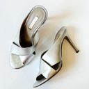 Louise et Cie  Halloway Metallic Sterling Silver Crossover Sandal Shoe Heel 6.5 Photo 0