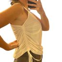 AQUA Athletic White Knit Ruched Tank Top NWT Photo 8