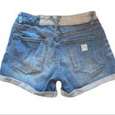 Roxy Denim Shorts Contrast Waistband Zip Fly EUC Photo 1