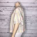 Parker Peyton &  Size XL Pastel & Metallic Stripe Tiered Ruffle Keyhole Shirt Top Photo 2