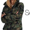 SAM. Medium Camo Jacket Puffer Down Bomber Freestyle Zip Quilted Green Brown Tan Photo 1