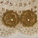 Avon Vintage Gold Tone Clip On Earrings Textured Dimensions Photo 3