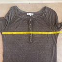 Treasure & Bond  Lightweight Ribbed Button Henley Womens L Olive Green Casual Photo 10