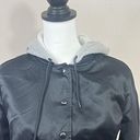 American Eagle  Outfitters Jacket Womens Medium Black Utility Bomber Hooded Photo 3